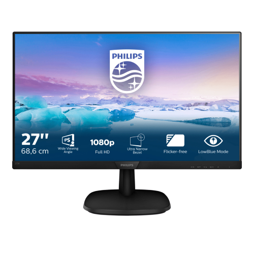 PHILIPS 273V7QDAB 27" LED IPS FORMATO 16:9 CONTRASTO 1.000:1 1xVGA 1xHDMI 1xDVI COLORE NERO GARANZIA ITALIA